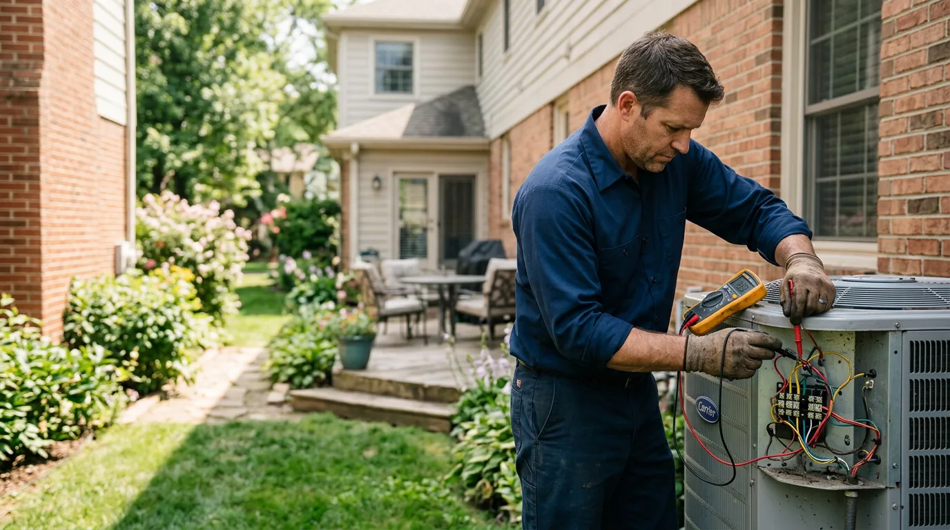 HVAC technician working near Bellows Falls, VT